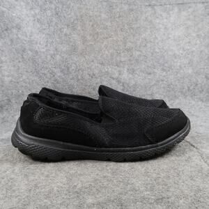 Danskin Now Shoes Womens 9.5 Casual Slip On Comfort Sneaker Trainer Flat Black